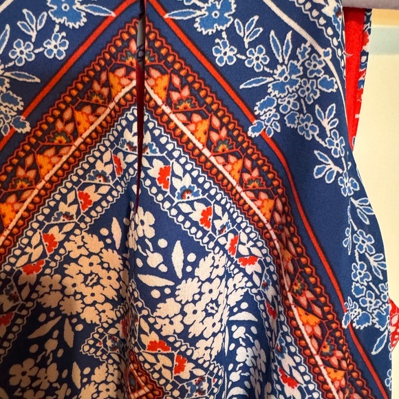 Rare Editions Girls Size 14  Red and Blue Paisley Maxi Dress - Picture 3 of 7